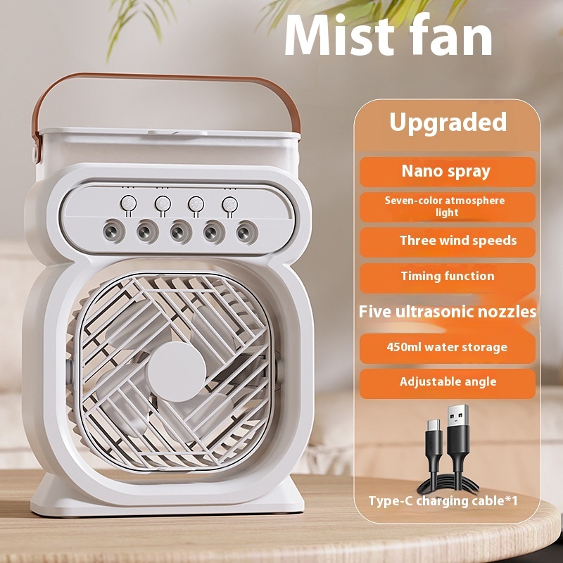 3 In 1 Portable Air Conditioner Evaporative Air Cooler LED Night Lights 3 Speeds Humidifier Fan For Home Office - Image 5