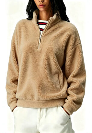 Solid-color Icelandic Fleece-lined Zip-up Hoodie