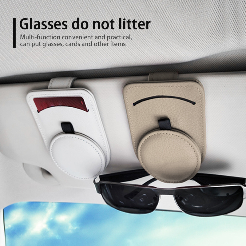 Car Glasses Holder Universal Sun Visor Eyeglasses Clip Sunglasses Case Card Holder Auto Interior Accessories - Image 7