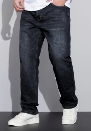 Big And Tall Men's Jeans Dark Blue Relaxed Straight Leg Plus Size Denim Pants US Warehouse Stock