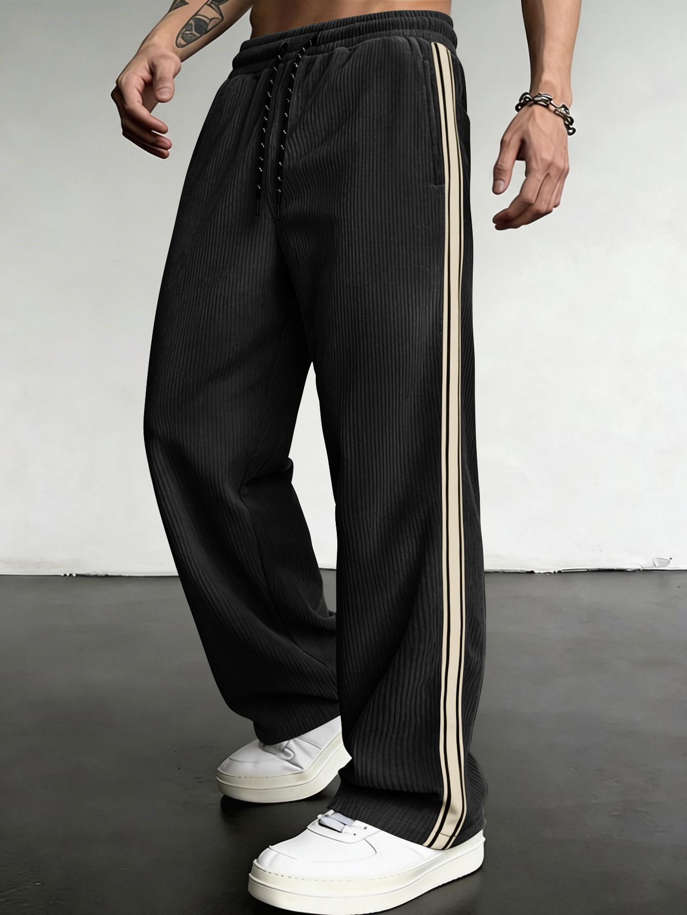 Breathable Drawstring-waist Relaxed-fit Outdoor Casual Straight-leg Trousers - Image 11