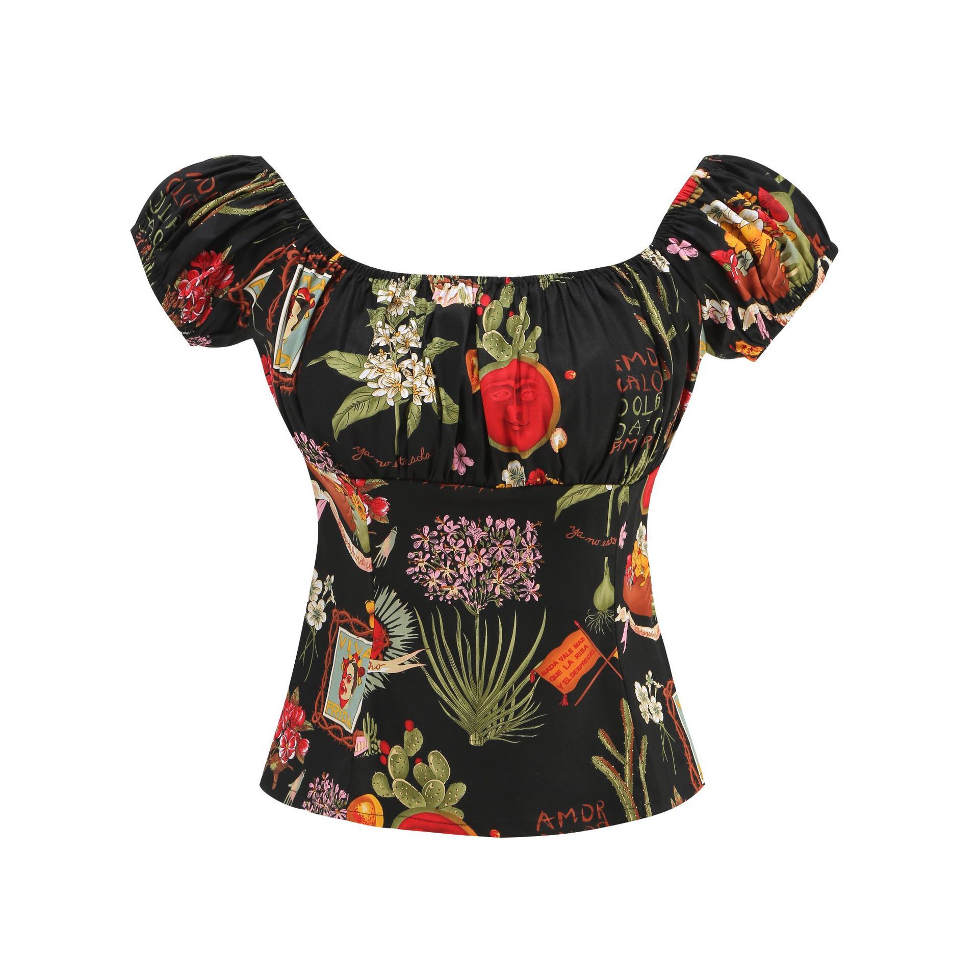 Sexy Short-sleeve Womens Top Solid-color Cotton Drop-shoulder Blouse - Image 7