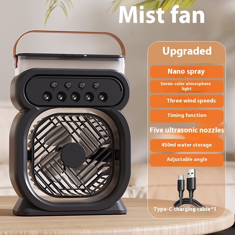 3 In 1 Portable Air Conditioner Evaporative Air Cooler LED Night Lights 3 Speeds Humidifier Fan For Home Office - Image 7