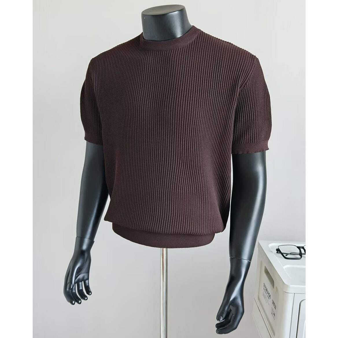 Men's Half-Neck Anti-Stripe Ice-Silk Short-Sleeve T-Shirt For Summer - Image 4