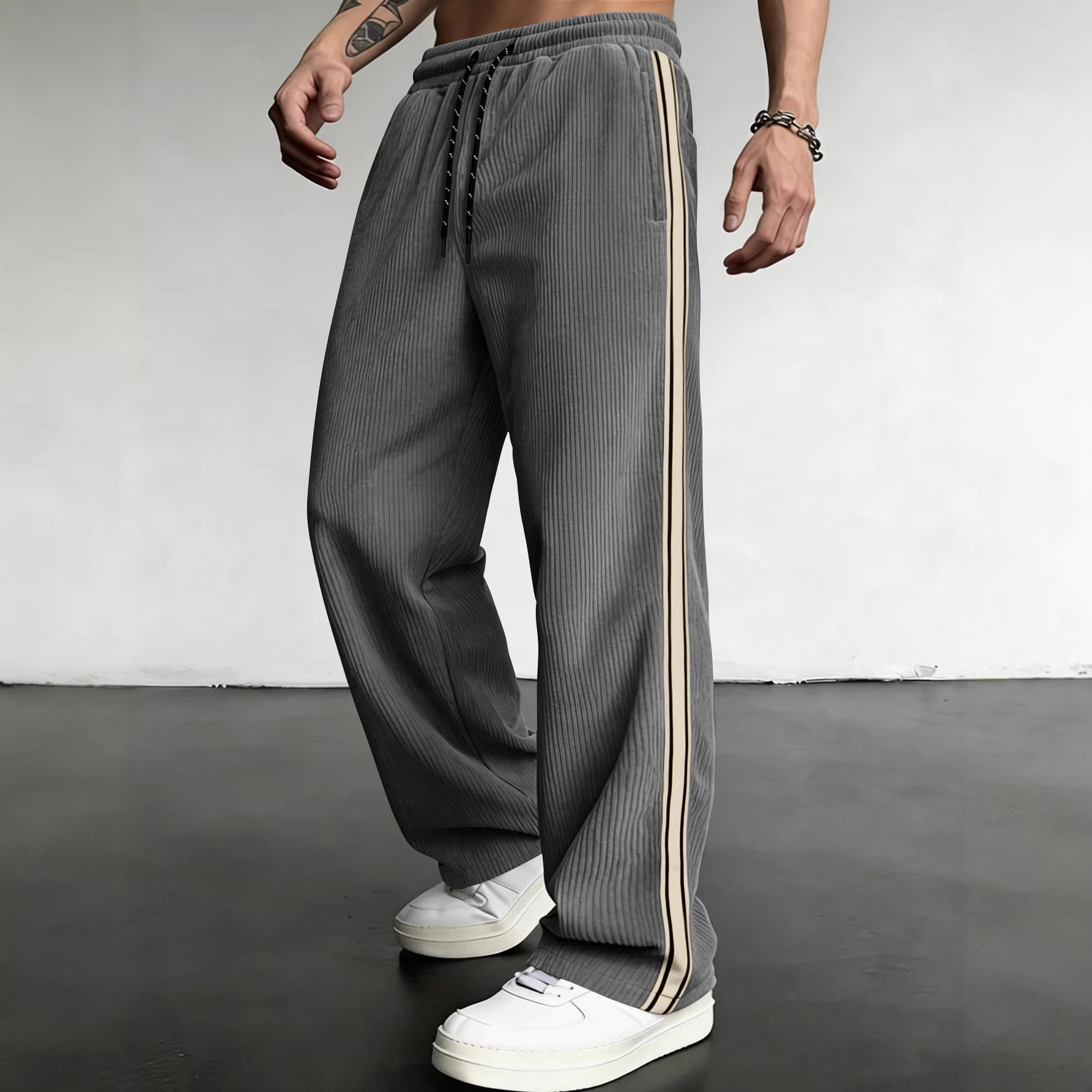 Breathable Drawstring-waist Relaxed-fit Outdoor Casual Straight-leg Trousers - Image 6