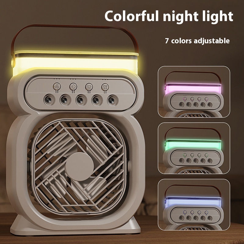 3 In 1 Portable Air Conditioner Evaporative Air Cooler LED Night Lights 3 Speeds Humidifier Fan For Home Office - Image 4
