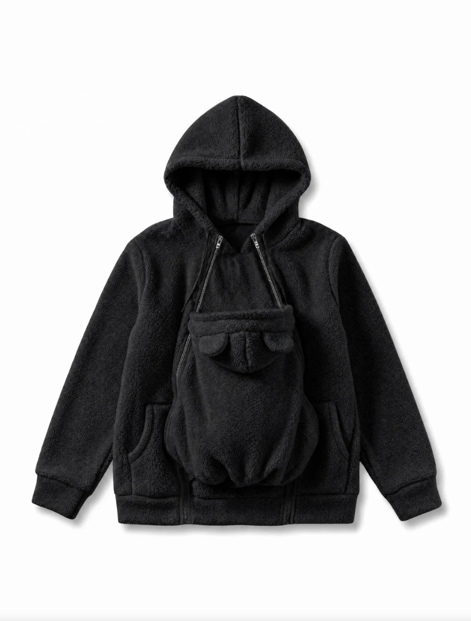 Women's Loose-fit Zippered Kangaroo Pocket Hoodie - Image 5